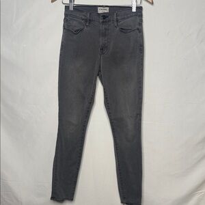 Frame Dunaway high waisted ale high skinny raw ankle hem gray jeans sz 27